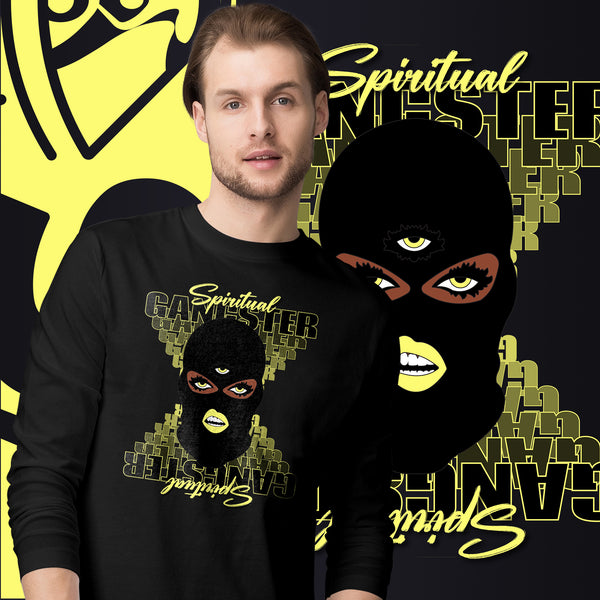 "Spiritual Gang" Unisex Long Sleeve Tee (Cocoa) | Yellow