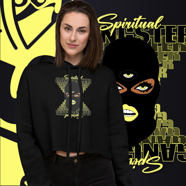 "Spiritual Gang" Crop Hoodie (Pecan) | Yellow