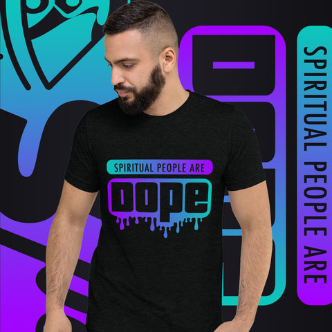 "Spiritual People" Unisex T-Shirt (Gradient) | Cyan/Purple