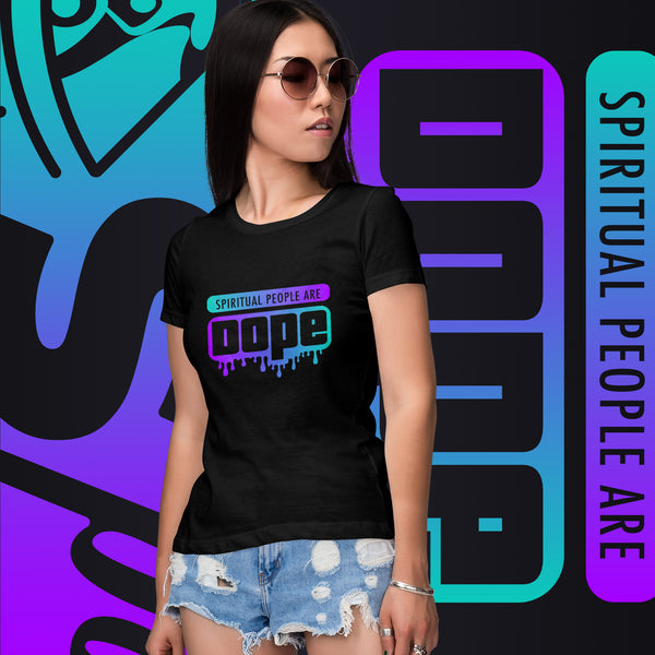 "Spiritual People" Ladies T-Shirt (Gradient) | Cyan/Purple