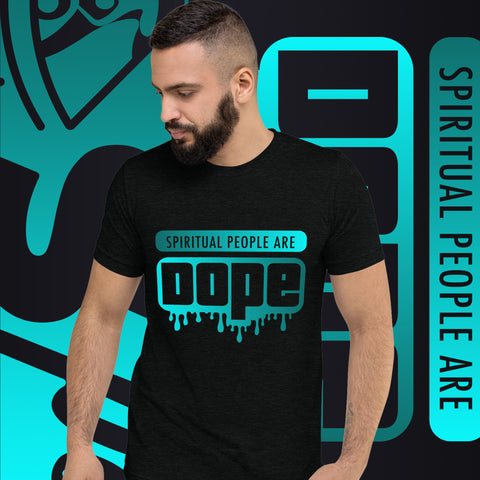 "Spiritual People" Unisex T-Shirt (Gradient) | Cyan/Turquoise