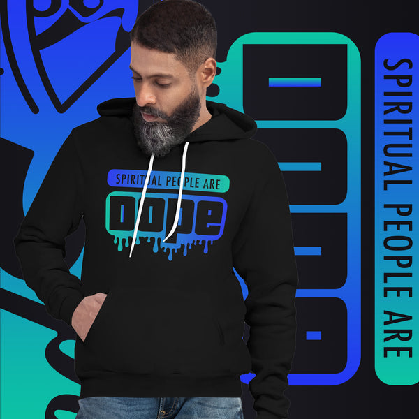 "Spiritual People" Unisex Hoodie (Gradient) | Dark Blue/Cyan