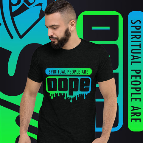 "Spiritual People" Unisex T-Shirt (Gradient) | Lime/Teal