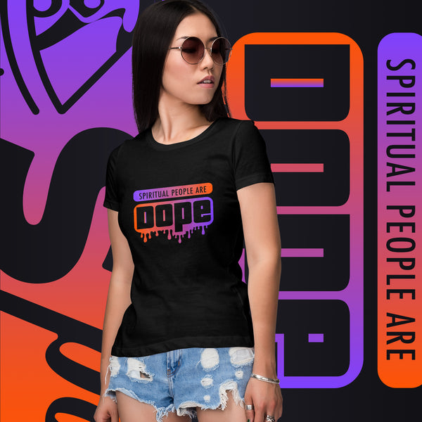 "Spiritual People" Ladies T-Shirt (Gradient) | Orange/Purple