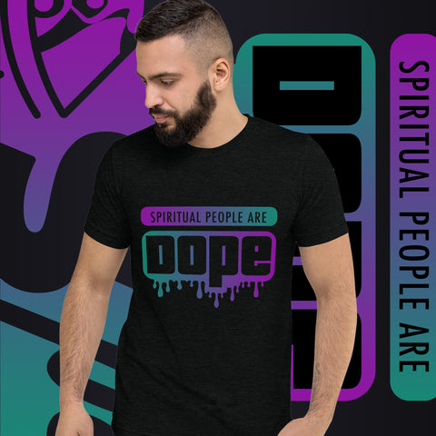 "Spiritual People" Unisex T-Shirt (Gradient) | Teal/Purple