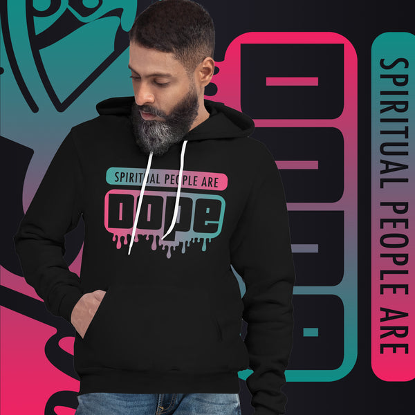 "Spiritual People" Unisex Hoodie (Gradient) | Teal/Pink