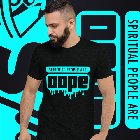 "Spiritual People" Unisex T-Shirt (Solid) | Cyan