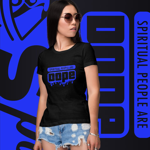 "Spiritual People" Ladies T-Shirt (Solid) | Dark Blue