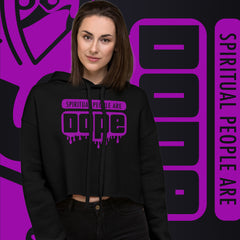 "Spiritual People" Crop Hoodie (Solid) | Electric Purple