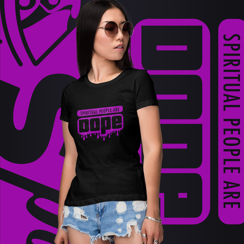 "Spiritual People" Ladies T-Shirt (Solid) | Electric Purple