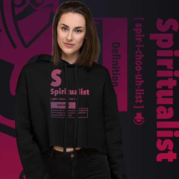 "Spiritualist" Crop Hoodie (Gradient) | Berry