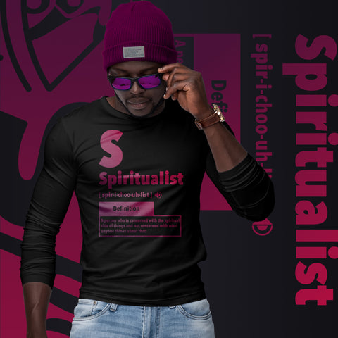 "Spiritualist" Unisex Long Sleeve Tee (Gradient) | Berry