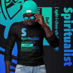 "Spiritualist" Unisex Long Sleeve Tee (Gradient) | Cyan/Blue