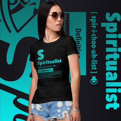 "Spiritualist" Ladies T-Shirt (Gradient) | Cyan/Turquoise