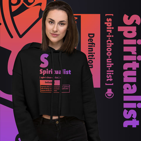 "Spiritualist" Crop Hoodie (Gradient) | Peach/Purple