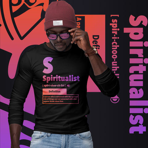 "Spiritualist" Unisex Long Sleeve Tee (Gradient) | Peach/Purple