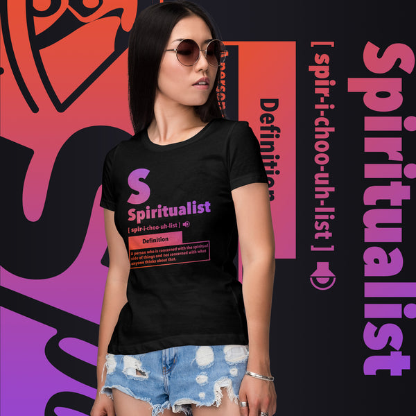 "Spiritualist" Ladies T-Shirt (Gradient) | Peach/Purple