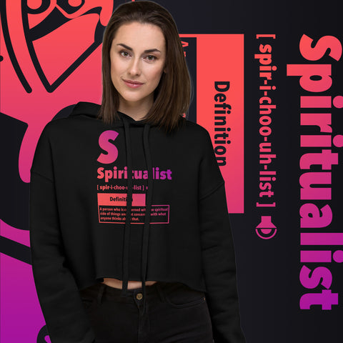 "Spiritualist" Crop Hoodie (Gradient) | Pink/Purple