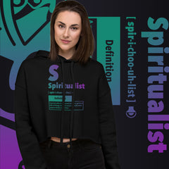 "Spiritualist" Crop Hoodie (Gradient) | Turquoise/Purple