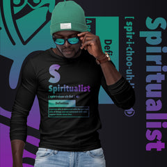 "Spiritualist" Unisex Long Sleeve Tee (Gradient) | Turquoise/Purple