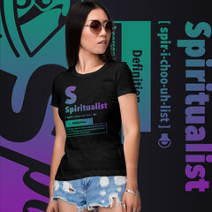 "Spiritualist" Ladies T-Shirt (Gradient) | Turquoise/Purple