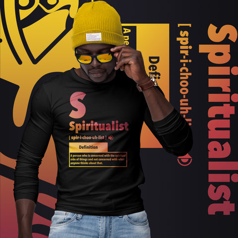 "Spiritualist" Unisex Long Sleeve Tee (Gradient) | Yellow/Peach