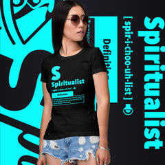 "Spiritualist" Ladies T-Shirt (Solid) | Cyan