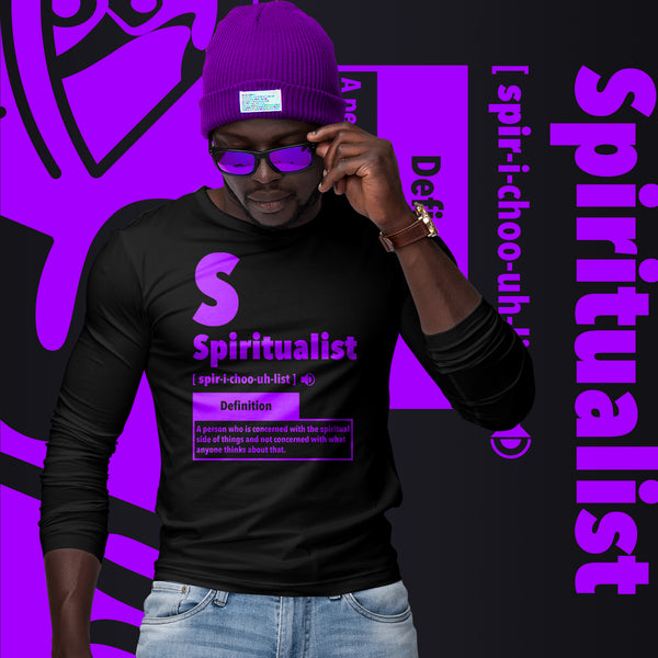 "Spiritualist" Unisex Long Sleeve Tee (Solid) | Galaxy Purple