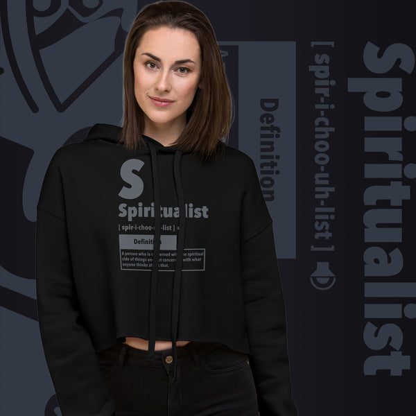 "Spiritualist" Crop Hoodie (Solid) | Gray