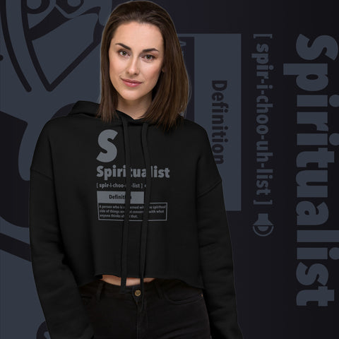 "Spiritualist" Crop Hoodie (Solid) | Gray