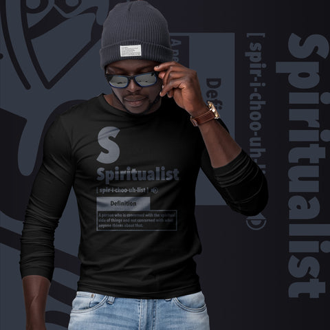 "Spiritualist" Unisex Long Sleeve Tee (Solid) | Gray