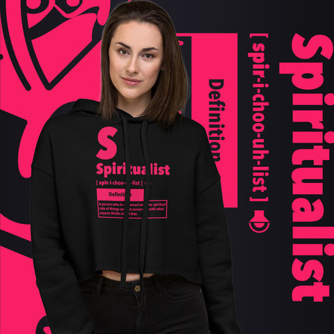 "Spiritualist" Crop Hoodie (Solid) | Hot Pink