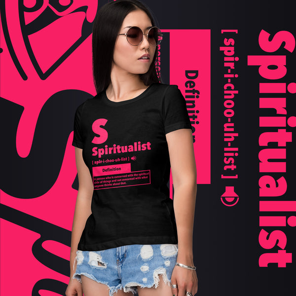 "Spiritualist" Ladies T-Shirt (Solid) | Hot Pink