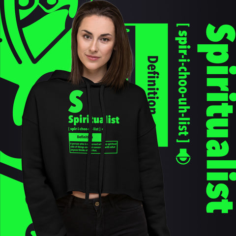 "Spiritualist" Crop Hoodie (Solid) | Lime