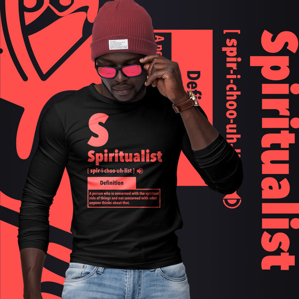 "Spiritualist" Unisex Long Sleeve Tee (Solid) | Salmon