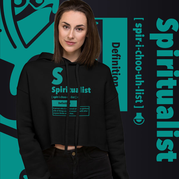 "Spiritualist" Crop Hoodie (Solid) | Teal