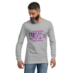 "Aligned" Unisex Long Sleeve Tee (No Talking Version) | Crown Chakra