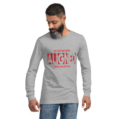 "Aligned" Unisex Long Sleeve Tee (No Talking Version) | Root Chakra