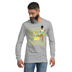 "God Protects Fools" Unisex Long Sleeve Tee (Woman Version) | Yellow