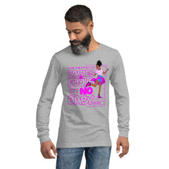 "God Protects Fools" Unisex Long Sleeve Tee (Woman Version) | Pink