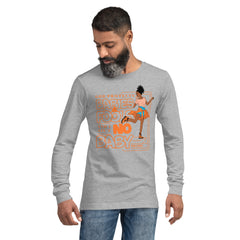 "God Protects Fools" Unisex Long Sleeve Tee (Woman Version) | Orange