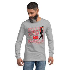 "God Protects Fools" Unisex Long Sleeve Tee (Man Version) | Red