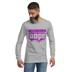 "Spiritual People" Unisex Long Sleeve Tee (Solid) | Electric Purple