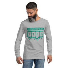 "Spiritual People" Unisex Long Sleeve Tee (Solid) | Turquoise