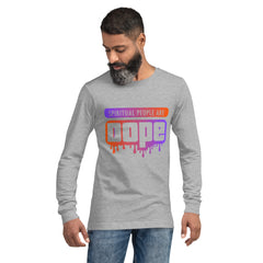 "Spiritual People" Unisex Long Sleeve Tee (Gradient) | Orange/Purple