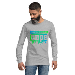 "Spiritual People" Unisex Long Sleeve Tee (Gradient) | Lime/Teal