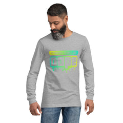 "Spiritual People" Unisex Long Sleeve Tee (Gradient) | Lemon/Cyan