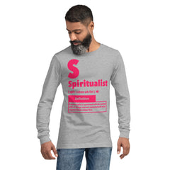 "Spiritualist" Unisex Long Sleeve Tee (Solid) | Hot Pink