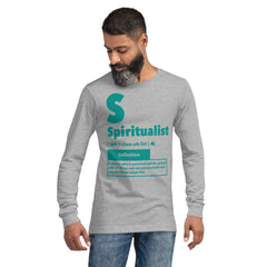 "Spiritualist" Unisex Long Sleeve Tee (Solid) | Teal