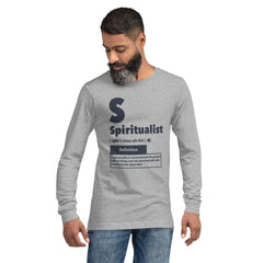 "Spiritualist" Unisex Long Sleeve Tee (Solid) | Gray